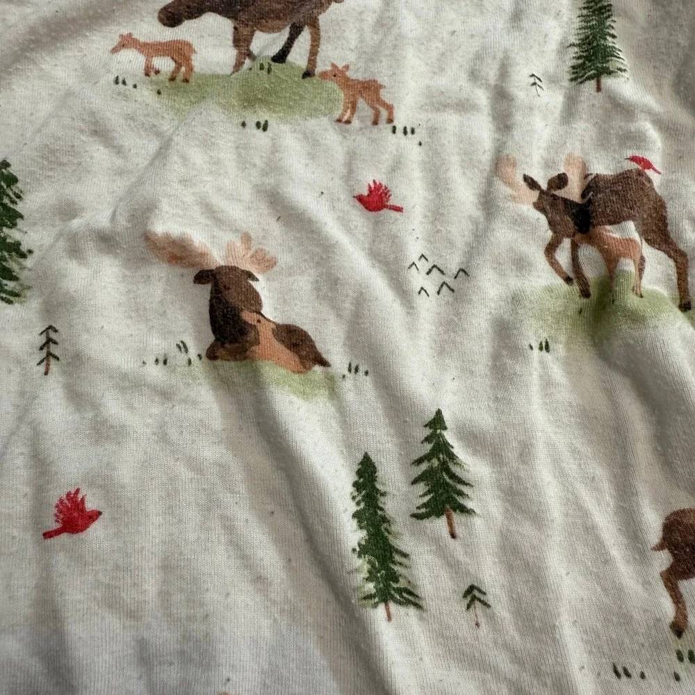 Angel dear‎ moose white lounge wear set pajama set 4T